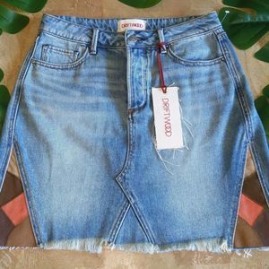 Driftwood Patchwork Denim Mini 100% Cotton NWT sz 26 (XS/S) Bohemian Retro Vibe